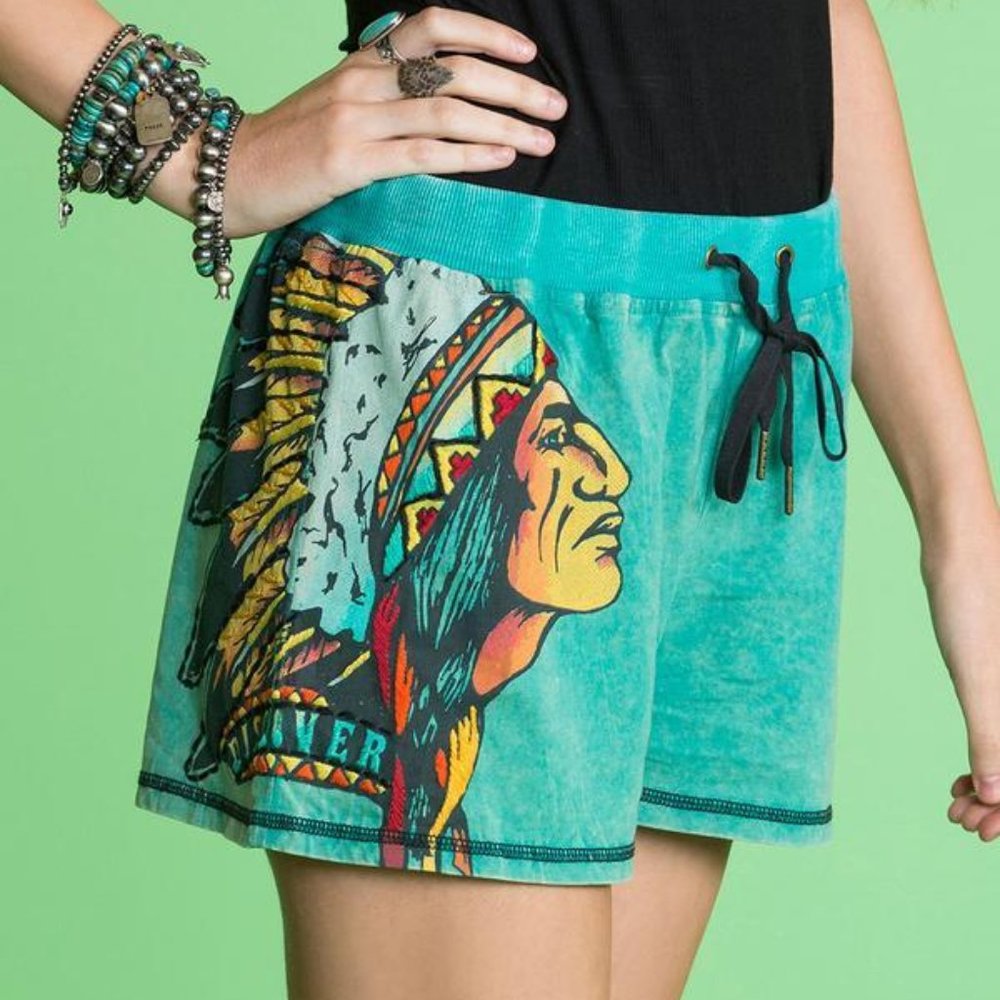 Double D Ranch 'Discovery Mission' Short in Teal